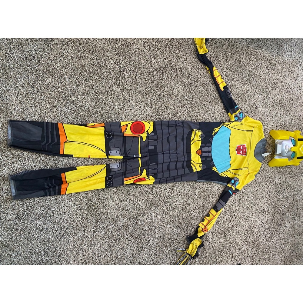 Transformers Bumblebee Converting Costume Kids Jumpsuit Mask 3D Car Overlay Set
